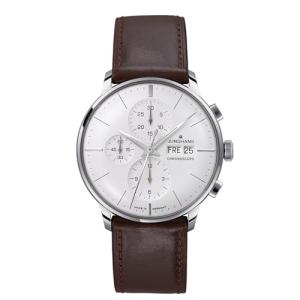 JUNGHANS Meister Chronoscope Watch Brown Horse Leather