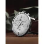 JUNGHANS Meister Chronoscope Watch Brown Horse Leather