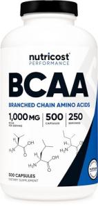 Nutricost BCAA 1000mg Capsules, 500 Count