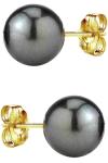 Tahitian Black Pearl Stud Earrings in 14k Gold