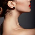 Tahitian Black Pearl Stud Earrings in 14k Gold