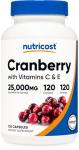 Nutricost Cranberry Extract Capsules with Vitamin C & E