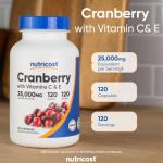 Nutricost Cranberry Extract Capsules with Vitamin C & E