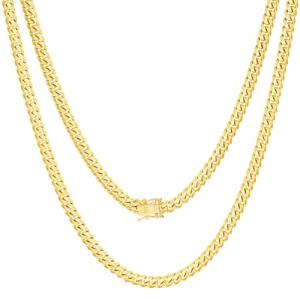 Nuragold 14k Miami Cuban Link Chain Necklace