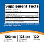 12-month supply Nutricost Vitamin K2 + D3 Softgels