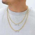 Nuragold 14k Yellow Gold Cuban Chain Necklace