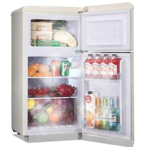 DESMALL Retro 2-Door Mini Fridge, 3.5 CU.FT