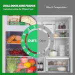 DESMALL Retro 2-Door Mini Fridge, 3.5 CU.FT