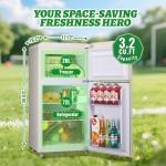 DESMALL Retro 2-Door Mini Fridge, 3.5 CU.FT