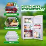 DESMALL Retro 2-Door Mini Fridge, 3.5 CU.FT