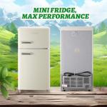 DESMALL Retro 2-Door Mini Fridge, 3.5 CU.FT