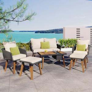 LZ LEISURE ZONE 6-Piece Patio Rope Furniture Set