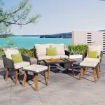 LZ LEISURE ZONE 6-Piece Patio Rope Furniture Set