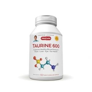 ANDREW LESSMAN Taurine 600-360 Capsules – Supports Healthy Blood Pressure, Heart, Liver, Eye and Ear Health. Pure, High Potency Source of The Amino Acid Taurine. No Additives