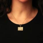 14K Yellow Gold Last Supper Rectangle Medal Necklace