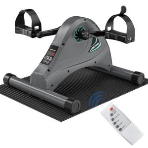 Motorized Mini Exercise Bike Pedal Exerciser for Seniors Rehab Training, LUBBYGIM Electric Under Desk Bike Pedal Exerciser for Arm/Leg Fitness & Physical Therapy, 6 Levels Speed Adjustment