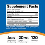 Nutricost Zeaxanthin & Lutein 20mg - 120 Softgels