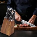 SHAN ZU 7-Piece Damascus Chef Knife Set