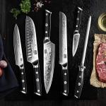 SHAN ZU 7-Piece Damascus Chef Knife Set