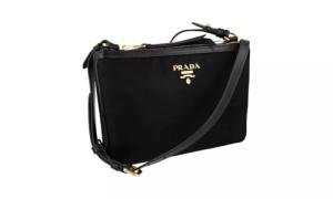 Prada Black Nylon Crossbody Bag with Soft Calf Trim