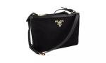 Prada Black Nylon Crossbody Bag with Soft Calf Trim