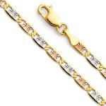 14k REAL Tri Color Gold Men's Star Chain - 24