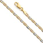 14k REAL Tri Color Gold Men's Star Chain - 24