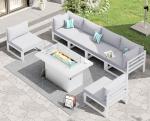 Modern Luxury 7 Piece Aluminum Patio Furniture Set