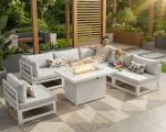 Modern Luxury 7 Piece Aluminum Patio Furniture Set