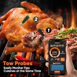 Smart Wireless Meat Thermometer with Dual Probes (Green)
