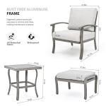 5-Piece Aluminum Outdoor Patio Set with Ottomans & Table