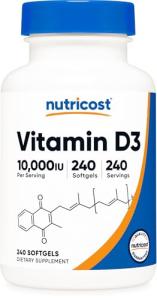 Nutricost Vitamin D3 10,000 IU, 240 Capsules - Potent