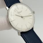 Junghans Max Bill Automatic 27/3501.02 38mm White Dial Steel Blue Leather Strap