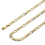 14k REAL Yellow Gold Men's Figaro Chain Necklace