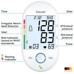 Beurer BM55 Blood Pressure Machine – XL Backlit Display, Arrhythmia Alarm, Portable Storage Kit, 2 Users, Automatic Blood Pressure Cuff, Resting Indicator – Blood Pressure Monitor Batteries Included