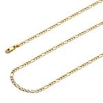 14k REAL Yellow Gold Men's Figaro Chain Necklace