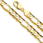 14k REAL Yellow Gold Men's Figaro Chain Necklace