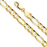 14k REAL Yellow Gold Men's Figaro Chain Necklace