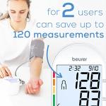 Beurer BM55 Blood Pressure Machine – XL Backlit Display, Arrhythmia Alarm, Portable Storage Kit, 2 Users, Automatic Blood Pressure Cuff, Resting Indicator – Blood Pressure Monitor Batteries Included