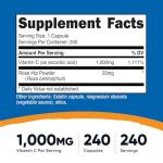 Nutricost 1025mg Vitamin C with Rose HIPS Capsules