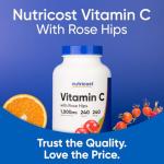 Nutricost 1025mg Vitamin C with Rose HIPS Capsules