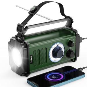 10000mAh Emergency Solar Hand Crank Radio with Phone Charger