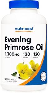 Nutricost Evening Primrose Oil Softgels, 1,300mg - 120 Servings