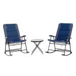 Outsunny 3 Piece Patio Furniture Set, Folding Rocking Chairs
