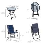Outsunny 3 Piece Patio Furniture Set, Folding Rocking Chairs
