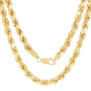 Men's 14k Yellow Gold 8mm Solid Rope Chain