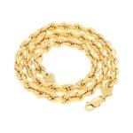 Men's 14k Yellow Gold 8mm Solid Rope Chain