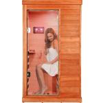 OUTEXER Far Infrared Sauna Home Sauna Spa Room Low-EMF Canadian Hemlock Wood 800W Indoor Saunas with Control Panel and Tempered Glass Door, Room:35.2 * 27.6 * 61.6Inch