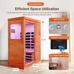 OUTEXER Far Infrared Sauna Home Sauna Spa Room Low-EMF Canadian Hemlock Wood 800W Indoor Saunas with Control Panel and Tempered Glass Door, Room:35.2 * 27.6 * 61.6Inch