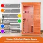 OUTEXER Far Infrared Sauna Home Sauna Spa Room Low-EMF Canadian Hemlock Wood 800W Indoor Saunas with Control Panel and Tempered Glass Door, Room:35.2 * 27.6 * 61.6Inch